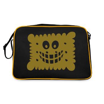 Cake dry little butter smiley smile - Retro Bag - black/gold - Back