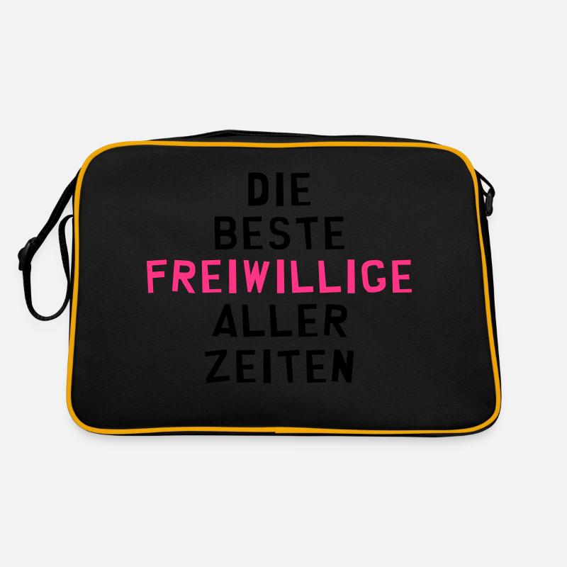 Freiwilliger - Freiwillige - Ehrenamt Solidarität - Retro Tasche - Schwarz/Gold