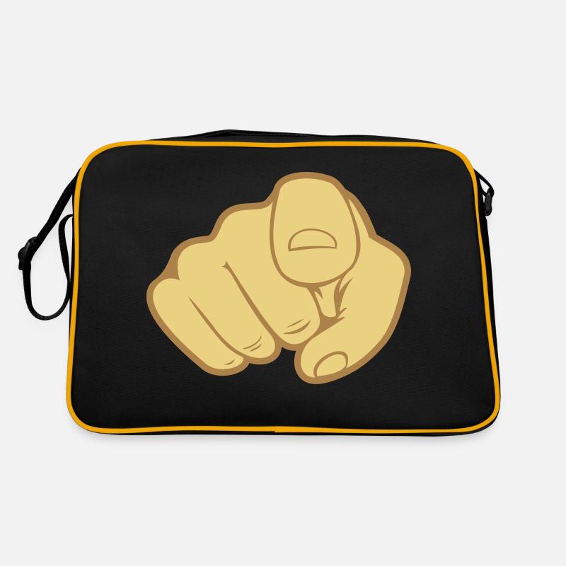 Hand Finger Zeigen Retro Tasche