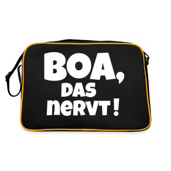 Boa das nervt - Retro Tasche - Schwarz/Gold - Hinten