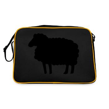 Farbe anpassbar Lustiges Schaf Silhouette Geschenk - Retro Bag - black/gold - Back