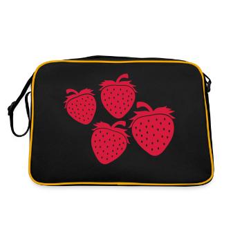 Conception de motifs de fraises - Sac Retro - noir/or - Dos