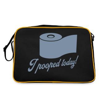 I pooped today quote - Retro Bag - black/gold - Back