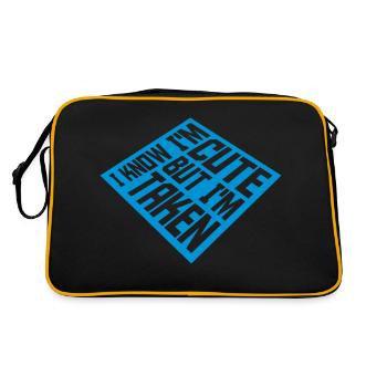 cute but taken quote - Retro Bag - black/gold - Back