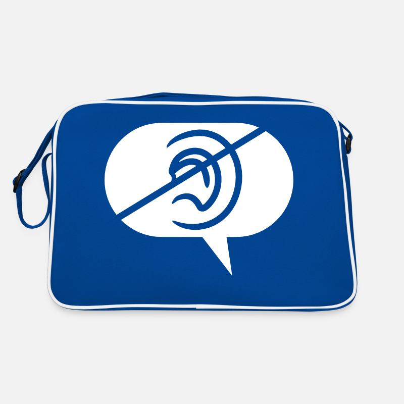 Symbole d’écoute interdit Bulle de discours Sac Retro