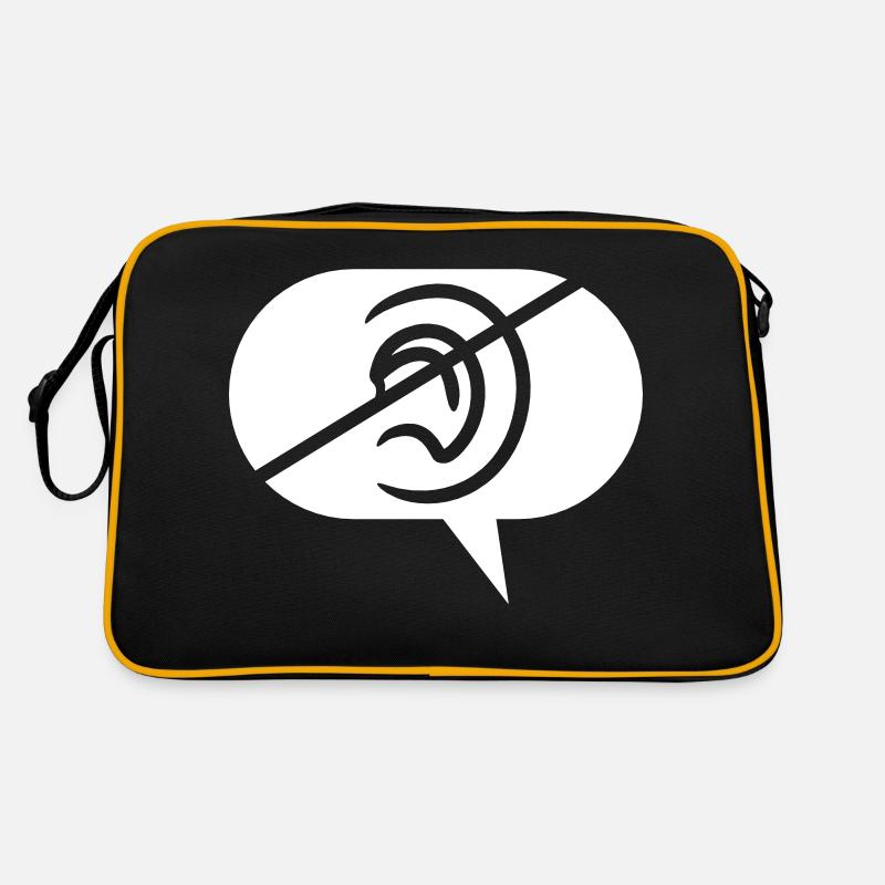 Symbole d’écoute interdit Bulle de discours Sac Retro