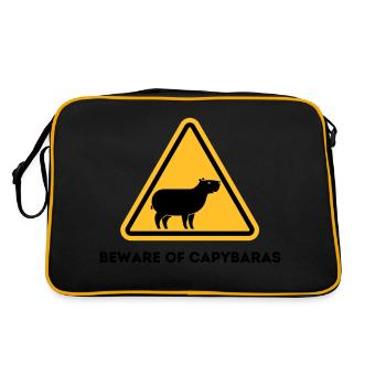 Beware of capybaras - Retro Bag - black/gold - Back