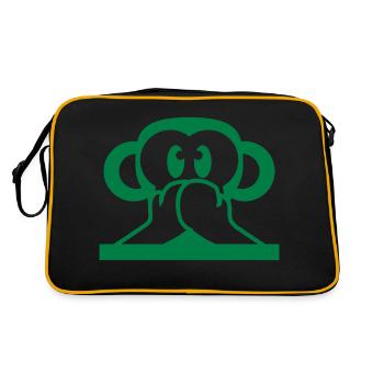 3 singes sages ne parlent rien Parler garde la bouche fermée - Sac Retro - noir/or - Dos