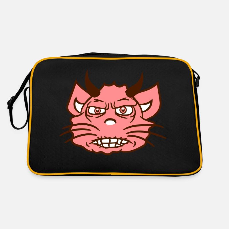 Demon Monster Cat Halloween Horror Devil Horns Retro Bag