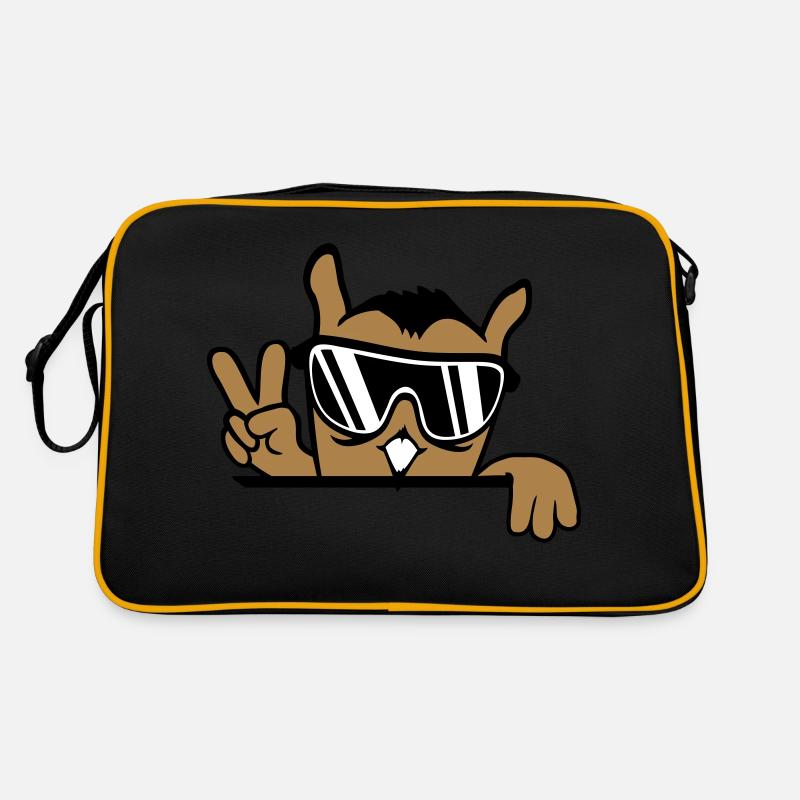 Coole Eule Peace Handzeichen Victory Sonnenbrille Retro Tasche