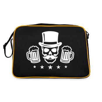 Bräutigam Skelett Jga Bier - Retro Tasche - Schwarz/Gold - Hinten