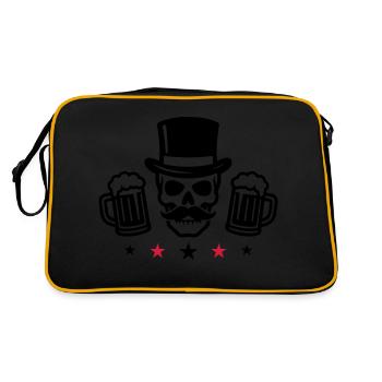 Bräutigam Skelett Jga Bier - Retro Tasche - Schwarz/Gold - Hinten