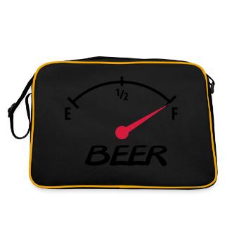 beer - Retro Tasche - Schwarz/Gold - Hinten