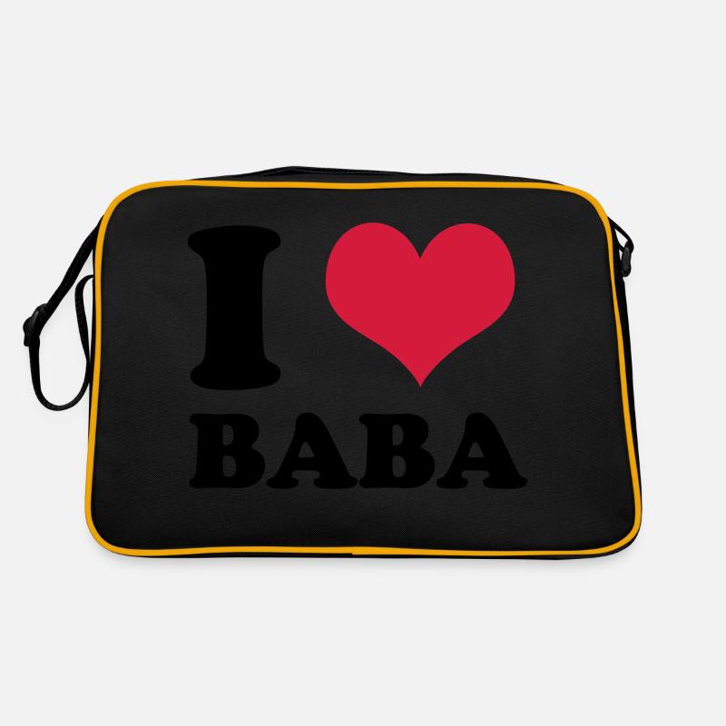 i love baba - Retro Tasche - Schwarz/Gold
