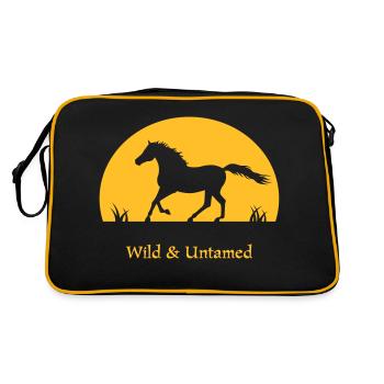 Sunset Horse wild and untamed - Retro Bag - black/gold - Back