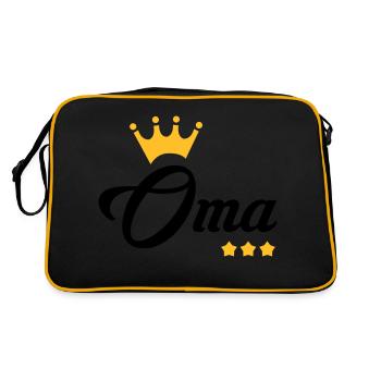 Großmütter / Oma / Mami / Großmutter / Mamy - Retro Tasche - Schwarz/Gold - Hinten