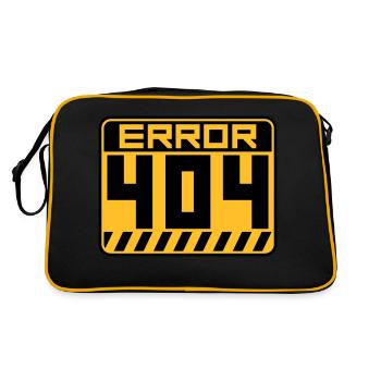 Error 404 Schild Warnung - Retro Tasche - Schwarz/Gold - Hinten
