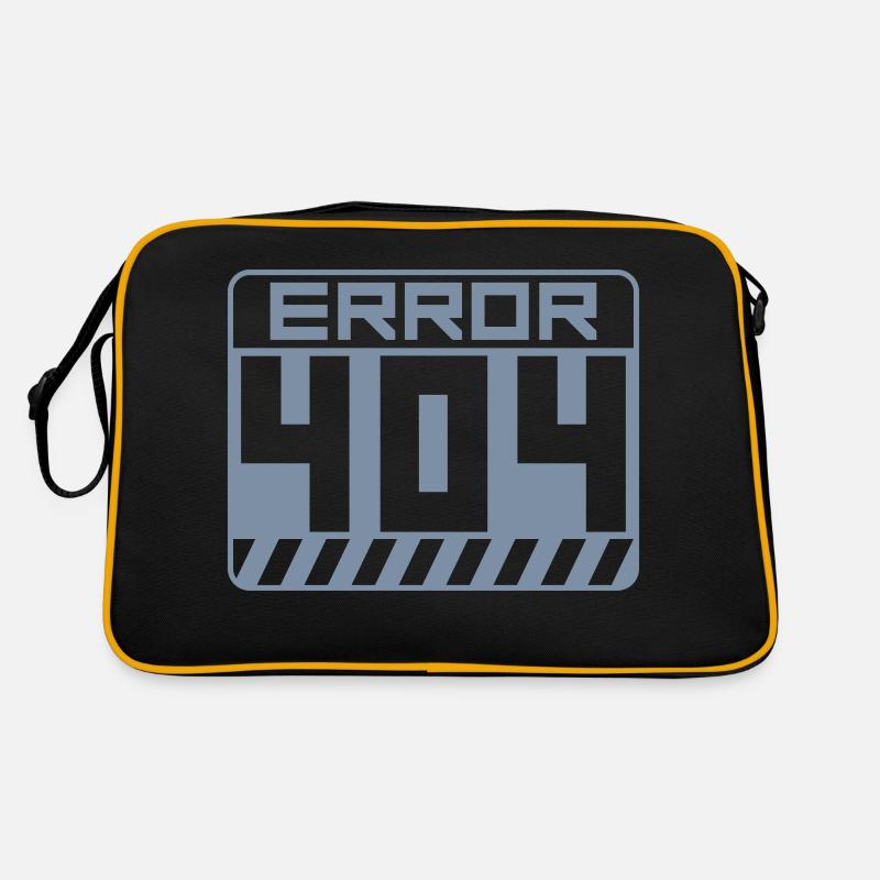 Warning Sign Error 404 - Retro Bag - black/gold