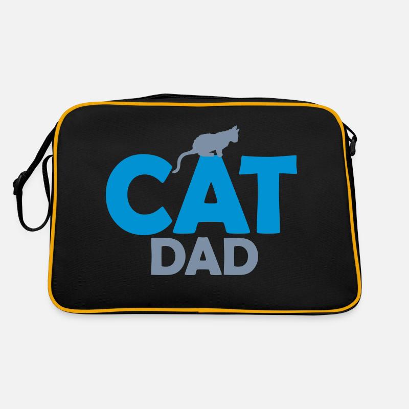 Cat Dad Logo Design Retro Tasche
