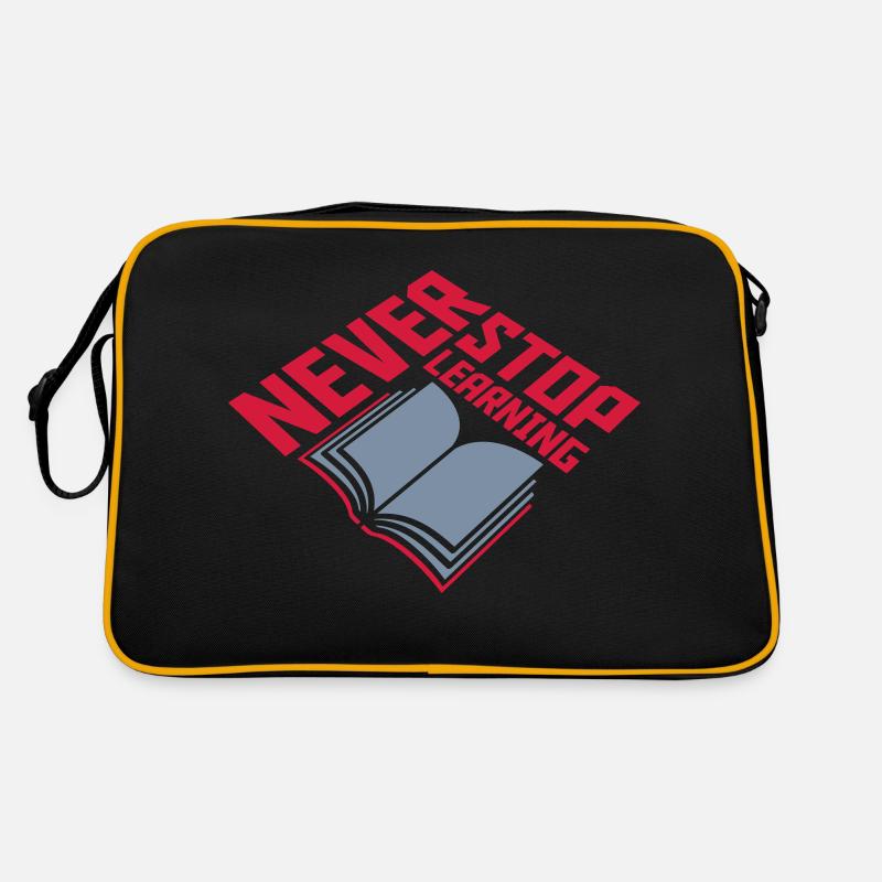 never stop learning quote Retro Bag