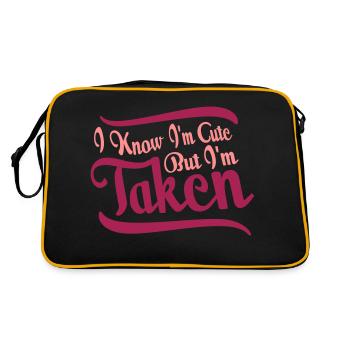 cute but taken Zitat - Retro Tasche - Schwarz/Gold - Hinten