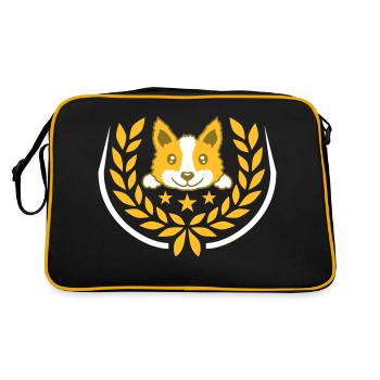 Couronne de laurier mignon design de chien - Sac Retro - noir/or - Dos