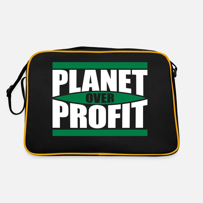 planet over profit Zitat Retro Tasche