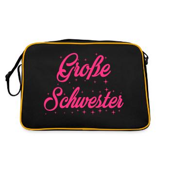 große schwester - Retro Tasche - Schwarz/Gold - Hinten