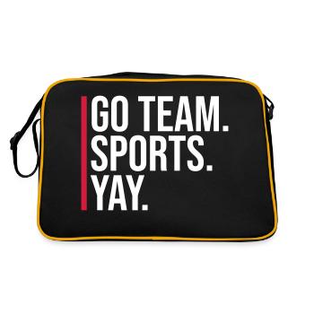 Allez aux sports d’équipe Yay Drôle Fan de sport Blague Dire - Sac Retro - noir/or - Dos