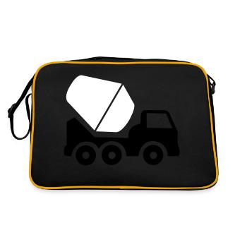 Construction work excavator vehicle - Retro Bag - black/gold - Back
