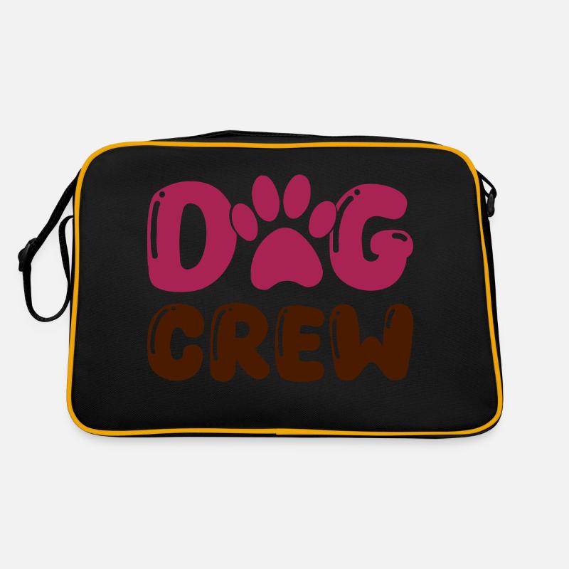 dog pfote crew 01 - Retro Tasche - Schwarz/Gold
