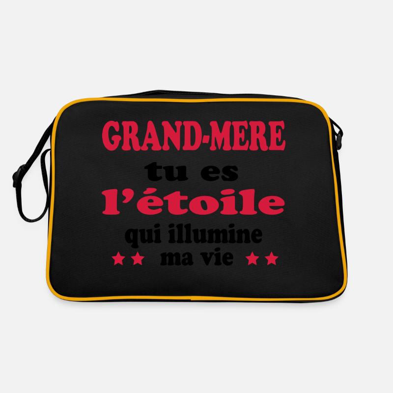 GRAND MERE tu es l'étoile de ma vie - Sac Retro - noir/or