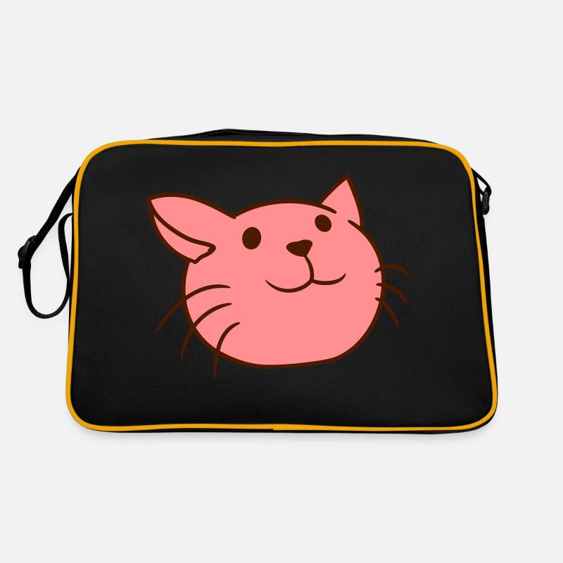 Süße Katze Guckt Glücklich Lächelndes Kätzchen Fun Retro Tasche