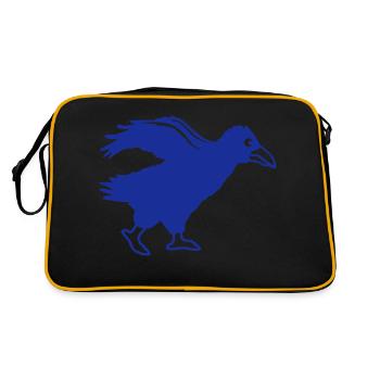 Raven bird walks crow fast running running funny - Retro Bag - black/gold - Back
