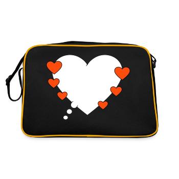 Bulle de pensée avec des cœurs - Sac Retro - noir/or - Dos