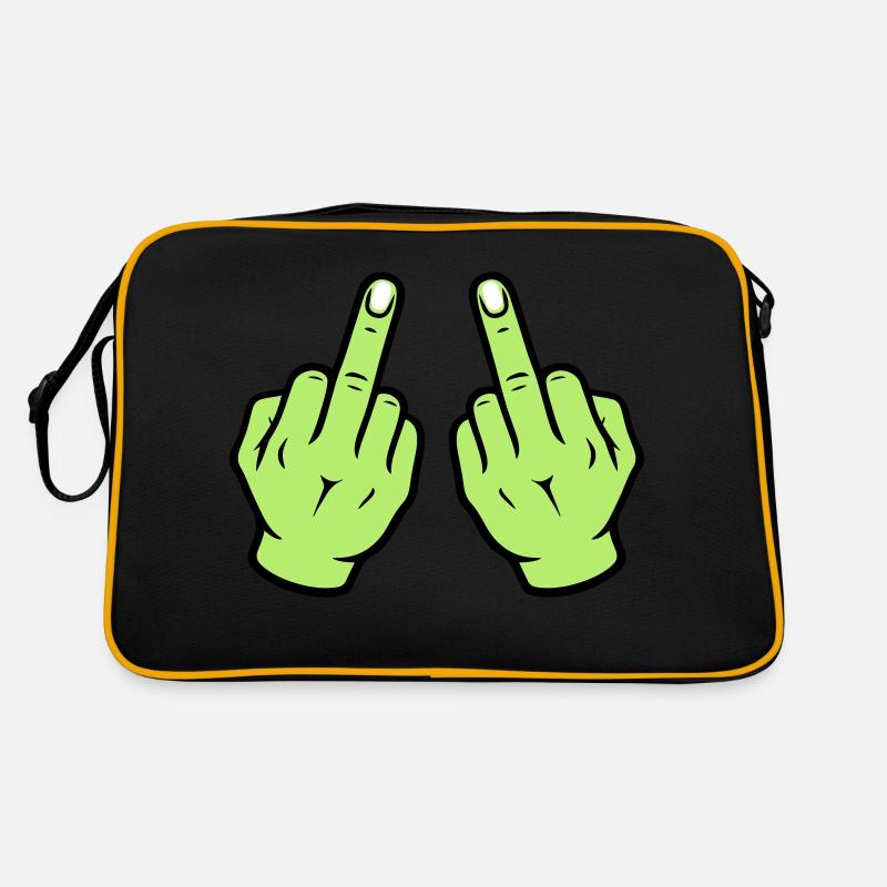 Mittelfinger Hand Retro Tasche