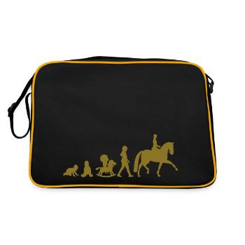 svg Evolution Dressur Reiter - Retro Tasche - Schwarz/Gold - Hinten
