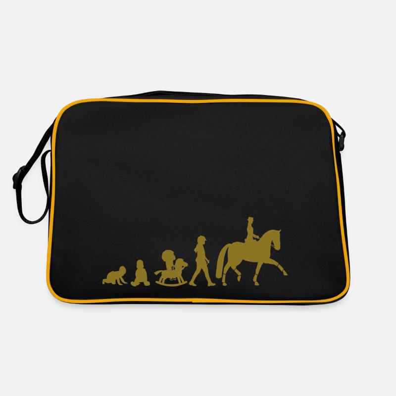 svg Evolution Dressur Reiter - Retro Tasche - Schwarz/Gold