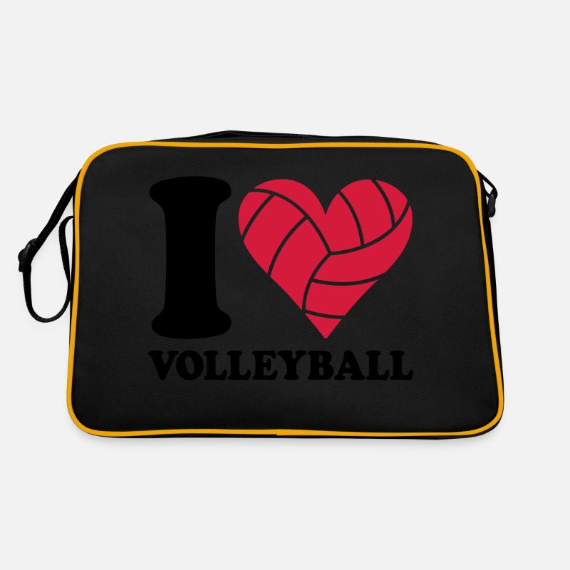 I love Volleyball - Retro Tasche - Schwarz/Gold