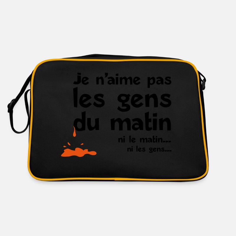 aime pas les gens matin - Sac Retro - noir/or