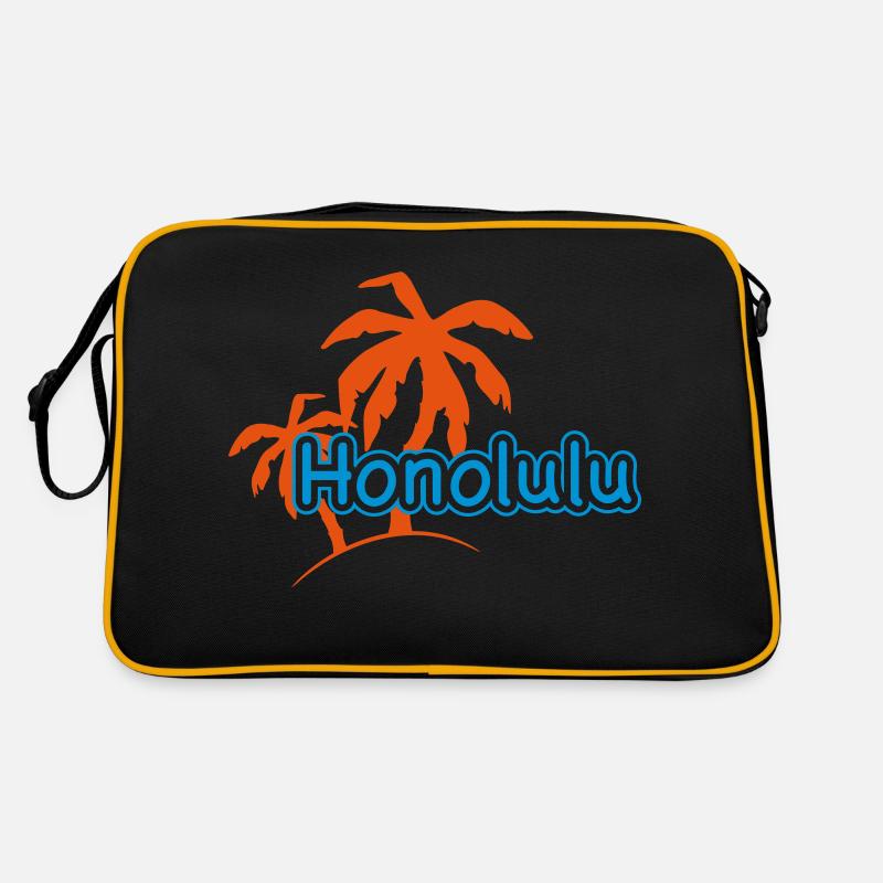 Honolulu Palmen Strand Hawaii Urlaub 1c Retro Tasche