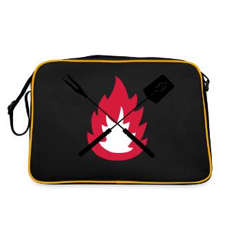 barbecue cook tools fire on BBQ best gift idea - Sac Retro - noir/or - Dos