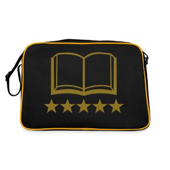 Buch - Retro Tasche - Schwarz/Gold - Hinten