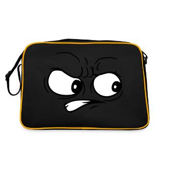 boeses wuetendes face to the side looking head aug - Retro Bag - black/gold - Back