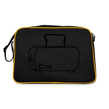 cool cartoon toaster - Retro Bag - black/gold - Back