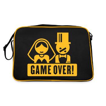 Game Over! (Groom / Stag Party / Sticking Plaster) - Retro Bag - black/gold - Back