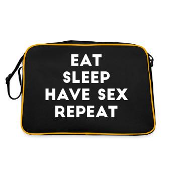 Eat Sleep Have Sex Repeat proverbe sexy proverbes girl - Sac Retro - noir/or - Dos