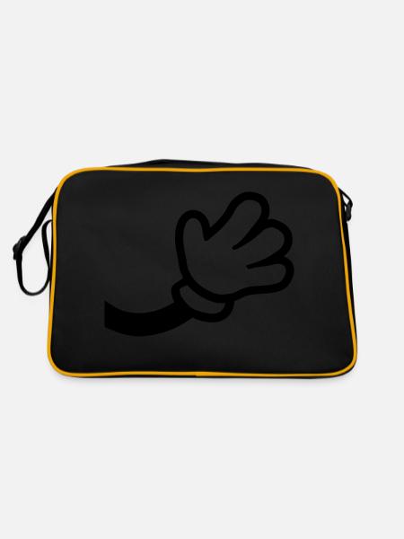 Geste de la main comique - Sac Retro - noir/or - Dos