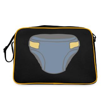 Windel Clipart Design - Retro Tasche - Schwarz/Gold - Hinten