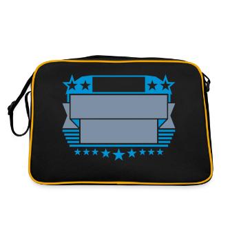 Insert Text Frame Shield - Retro Bag - black/gold - Back